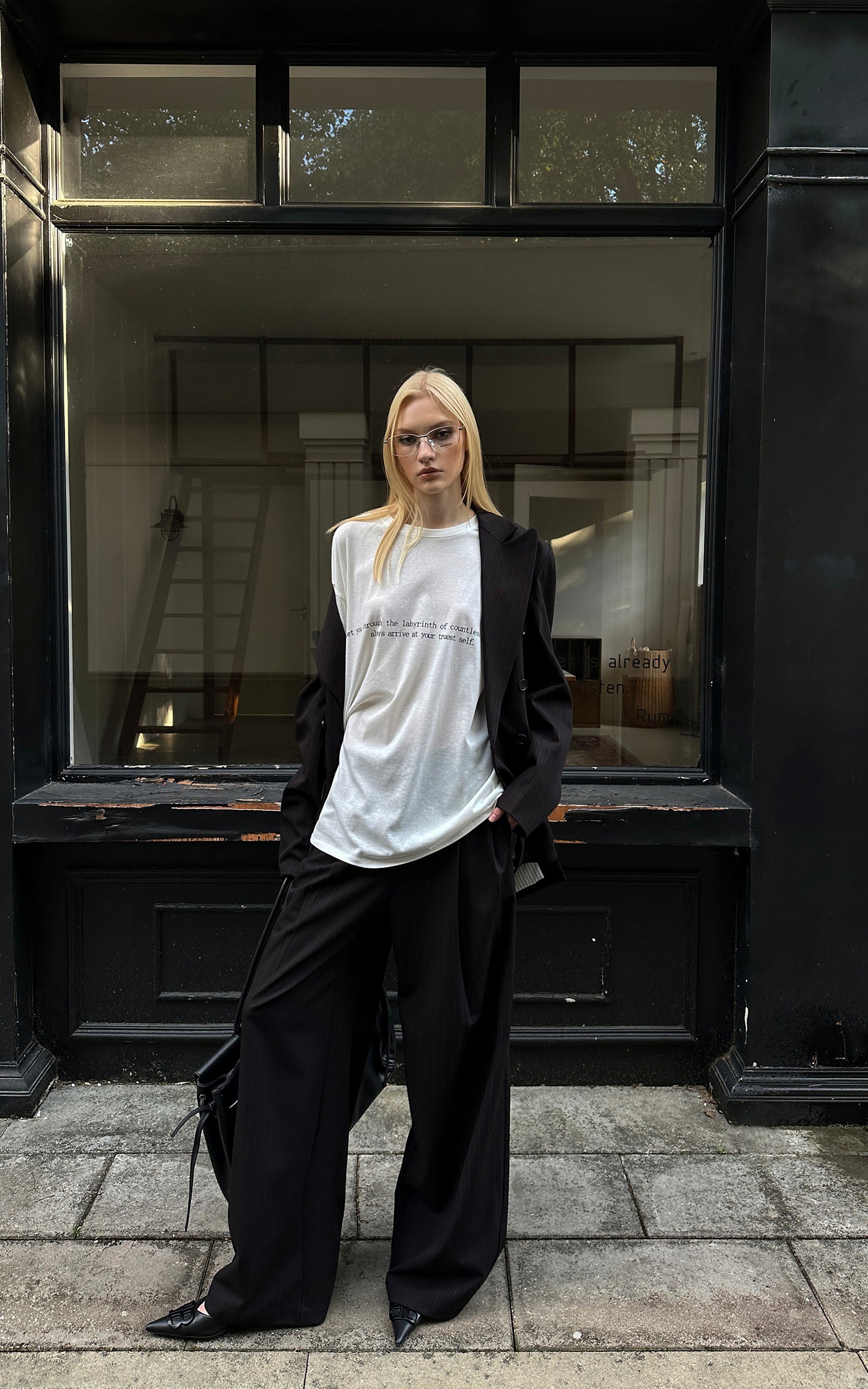 0122stepll T-shirt à manches longues oversize Labyrinthe