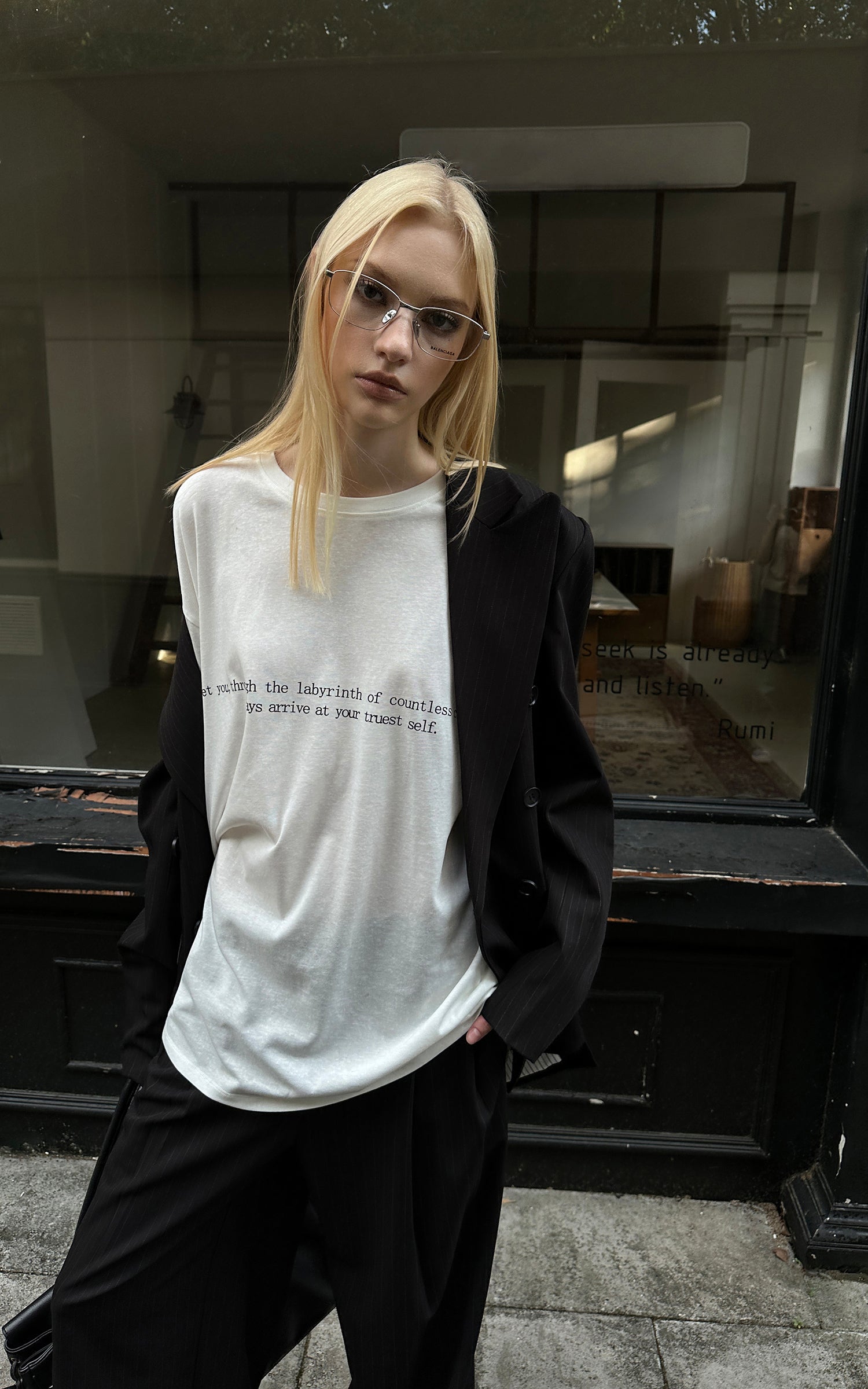 0122stepll T-shirt à manches longues oversize Labyrinthe