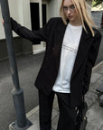 0122stepll Oversized Pinstripe Blazer & Wide-Leg Pants Set