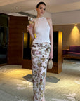 0122stepll Floral Twist Mesh Maxi Skirt