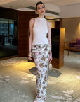 0122stepll Floral Twist Mesh Maxi Skirt