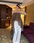 0122stepll Asymmetric Draped One-Shoulder Top