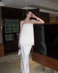 0122stepll Pleated Tube Top & Long Skirt Set