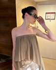 0122stepll Asymmetric Draped One-Shoulder Top