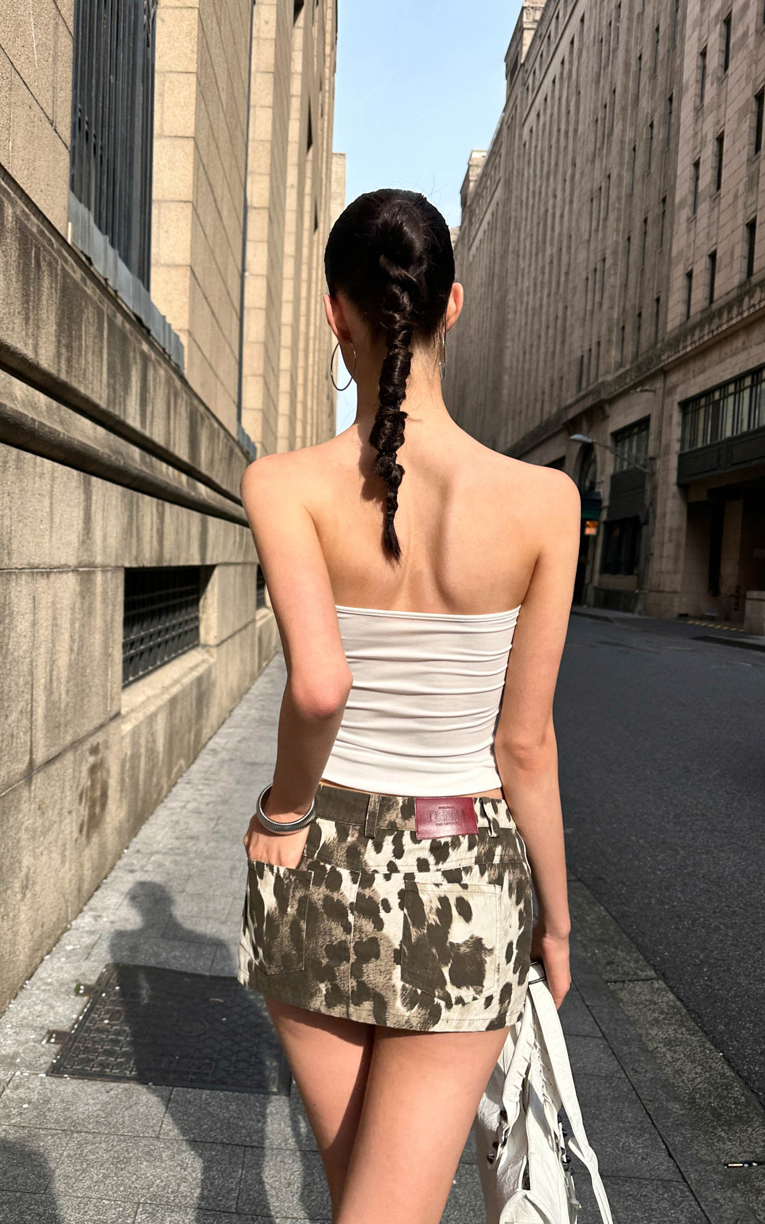 0122stepll Cow Print Mini Skirt