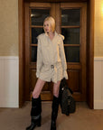 0122stepll Combinaison trench à ceinture