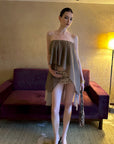 0122stepll Asymmetric Draped One-Shoulder Top