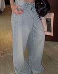 0122stepll Relaxed Wide-Leg Denim Trousers