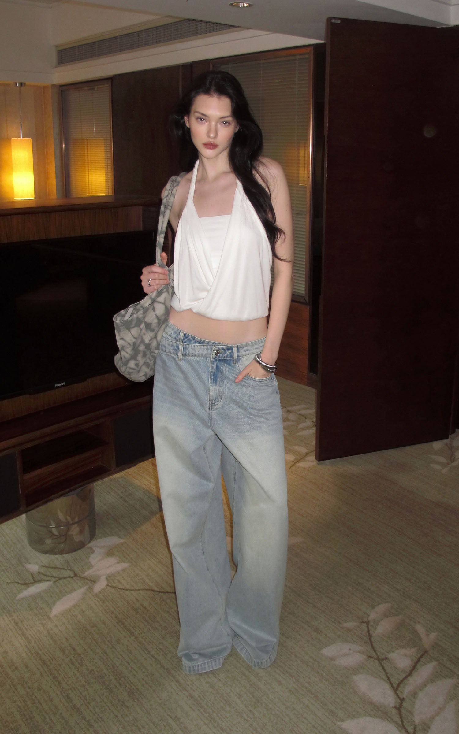 0122stepll Draped Halter Tube Top