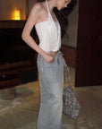 0122stepll Draped Halter Tube Top