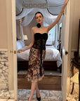 0122stepll Wild Instinct Leopard Ruffle Midi Skirt
