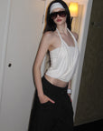 0122stepll Draped Halter Tube Top