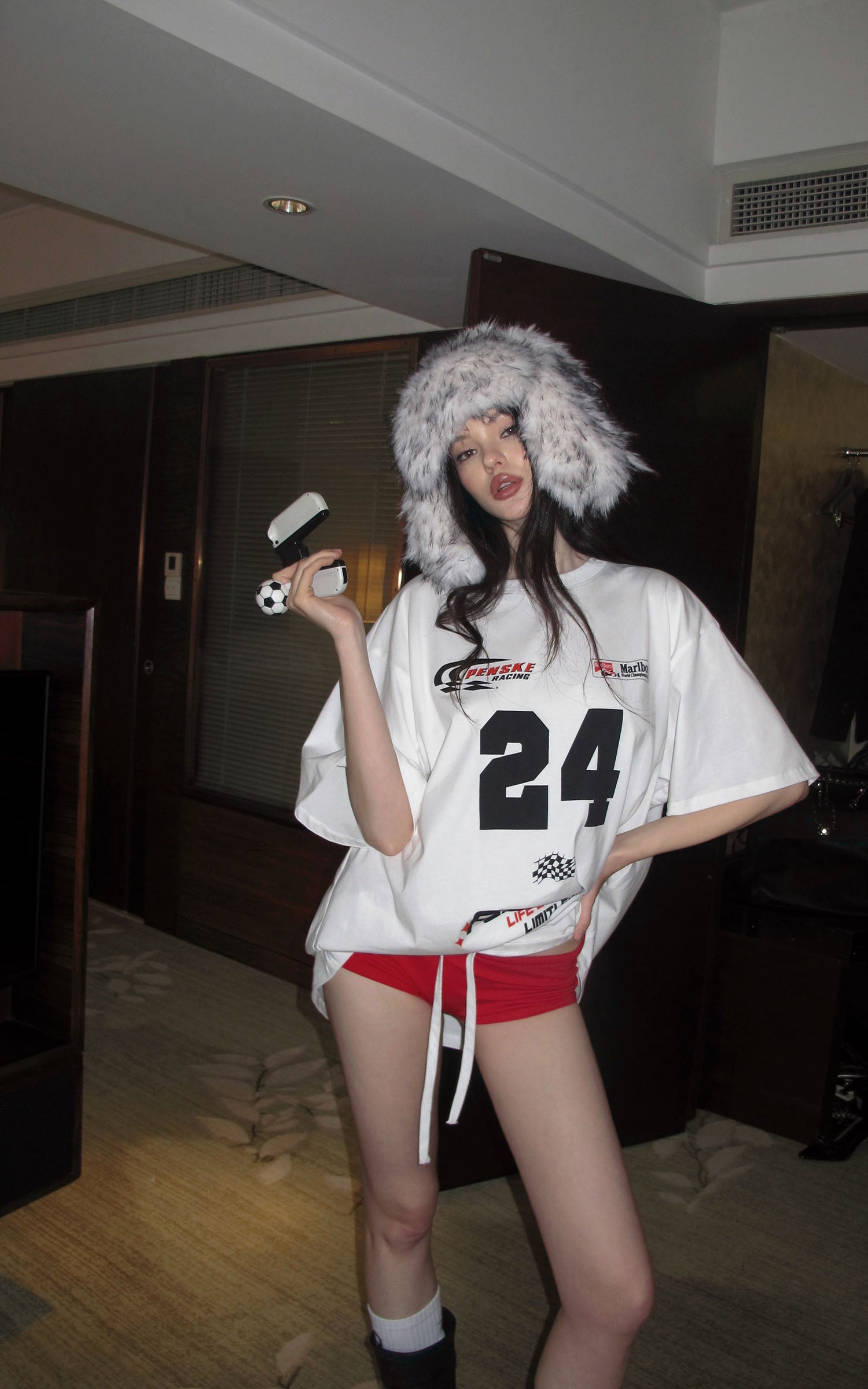 0122stepll Oversized Racing Graphic T-Shirt