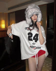 0122stepll Oversized Racing Graphic T-Shirt