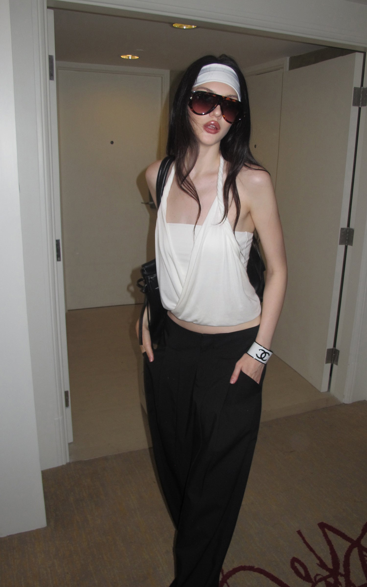 0122stepll Draped Halter Tube Top