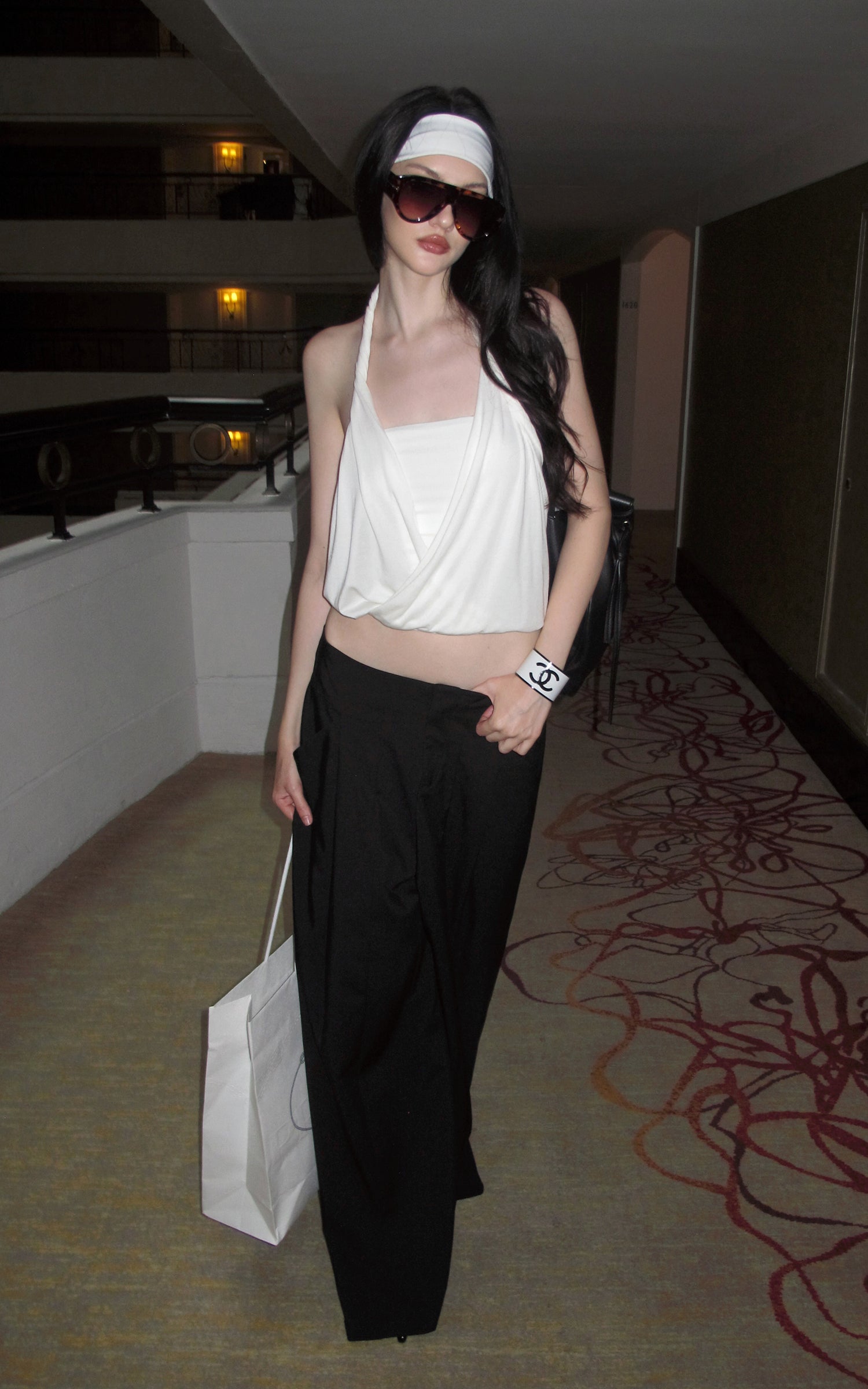 0122stepll Draped Halter Tube Top