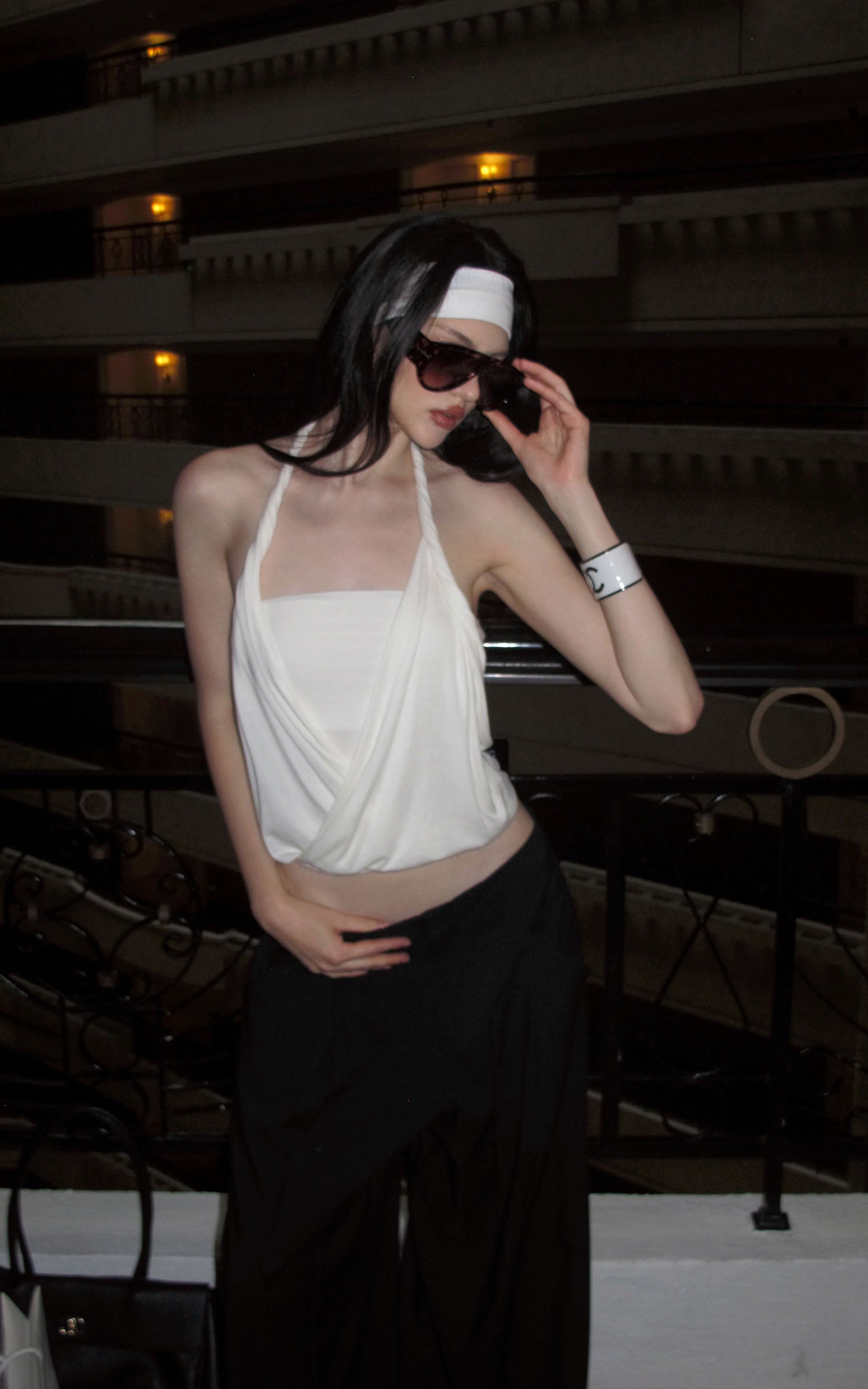 0122stepll Draped Halter Tube Top
