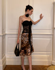 0122stepll Wild Instinct Leopard Ruffle Midi Skirt