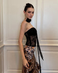 0122stepll Wild Instinct Leopard Ruffle Midi Skirt