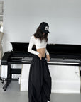 WARDEN EDGE Draped Cargo Pants with Wide Leg Silhouette and Adjustable Drawstring Hem