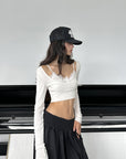 WARDEN EDGE Draped Cargo Pants with Wide Leg Silhouette and Adjustable Drawstring Hem