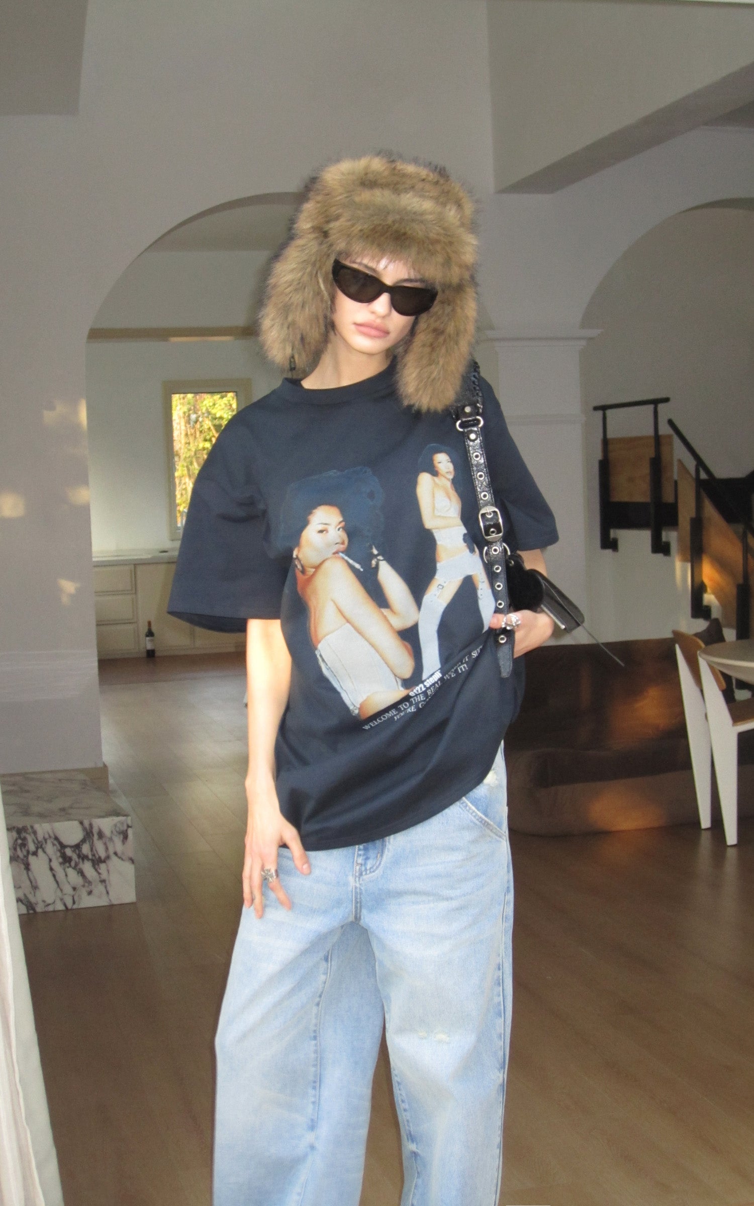 0122STEPLL Robe T-shirt oversize à imprimé Graphic Muse