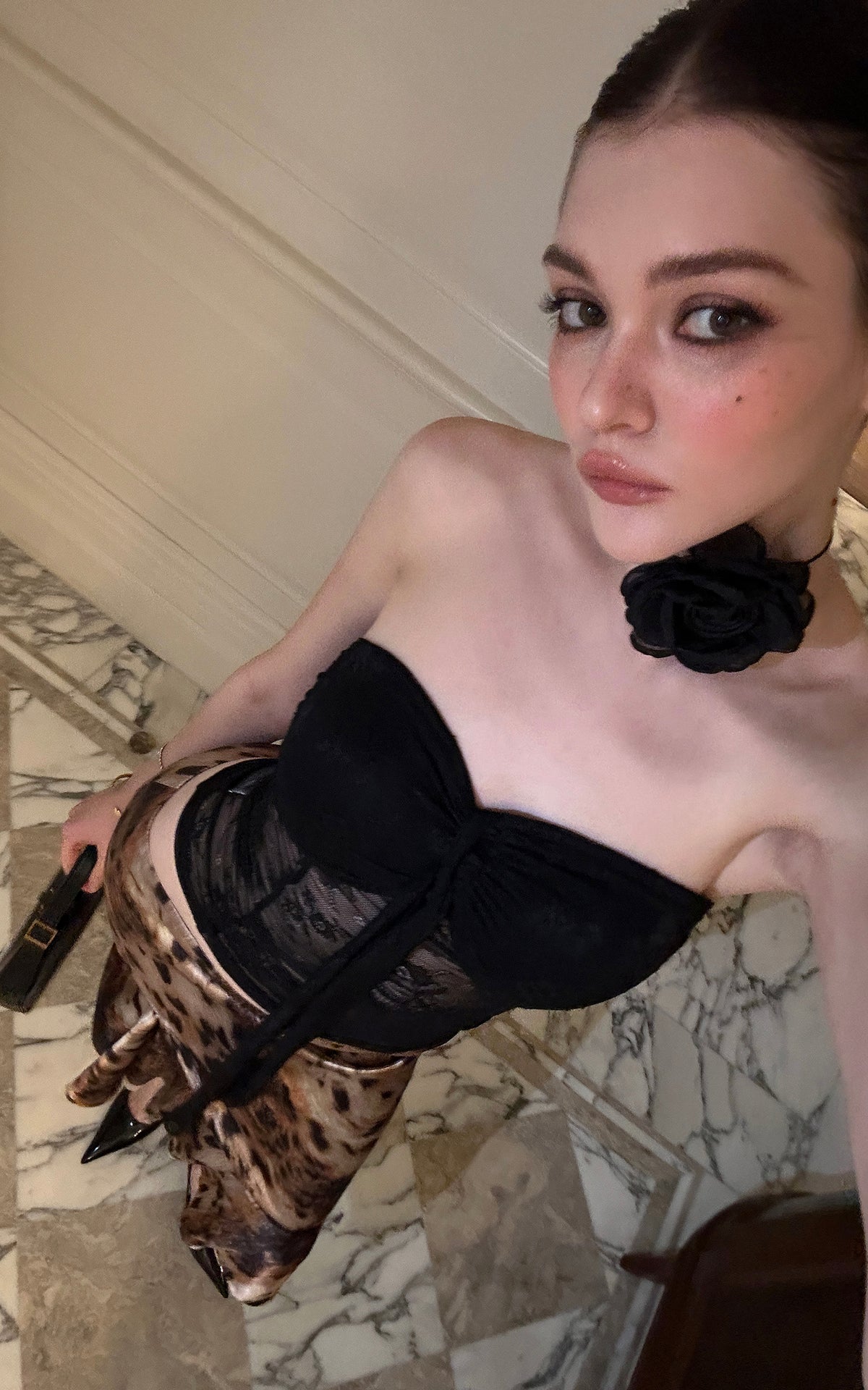 0122stepll Wild Instinct Leopard Ruffle Midi Skirt