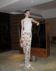 0122stepll Floral Twist Mesh Maxi Skirt