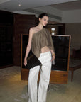 0122stepll Asymmetric Draped One-Shoulder Top