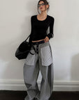 0122stepll Essential Knit Slim Long Sleeve Top