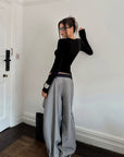 0122stepll Essential Knit Slim Long Sleeve Top