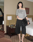 0122stepll Low-Rise Belted Wide-Leg Capri Pants