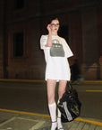 0122stepll T-shirt oversize à imprimé sac