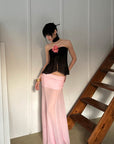 0122stepll Haut Babydoll Drapé Bandeau Transparent