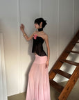 0122stepll Haut Babydoll Drapé Bandeau Transparent