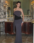 0122stepll Ensemble haut tube drapé asymétrique & jupe longue