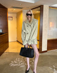0122stepll Hooded Belted Trench Jacket
