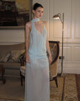 0122stepll Draped Halter Cami Top & Midi Skirt Set