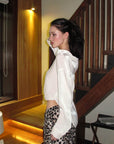 0122stepll Sheer Twisted Draped Satin Shirt