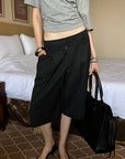 0122stepll Low-Rise Belted Wide-Leg Capri Pants
