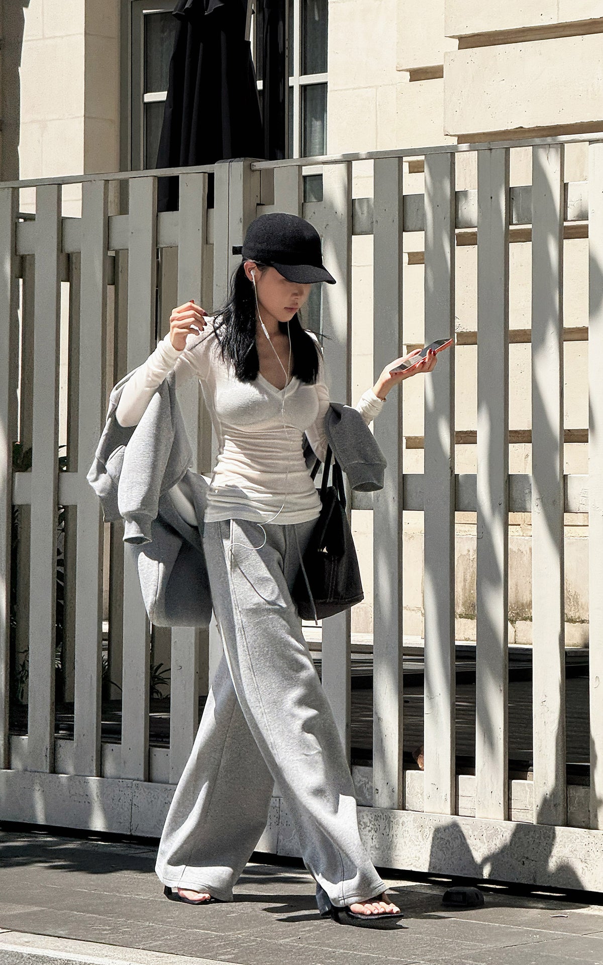 Hydrae Soft Grey Oversized Zip Hoodie &amp; Wide-Leg Drawstring Sweatpants Two-Piece Set