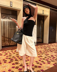 0122stepll Ribbon Halter Strapless Top
