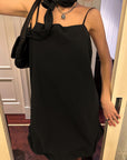 0122stepll Scarf Slip Dress & Sheer Lace Skirt Set