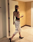 0122stepll Low-Rise Wide-Leg Cropped Denim Pants