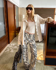 0122stepll Zebra Print Low-Rise Wide-Leg Denim Pants