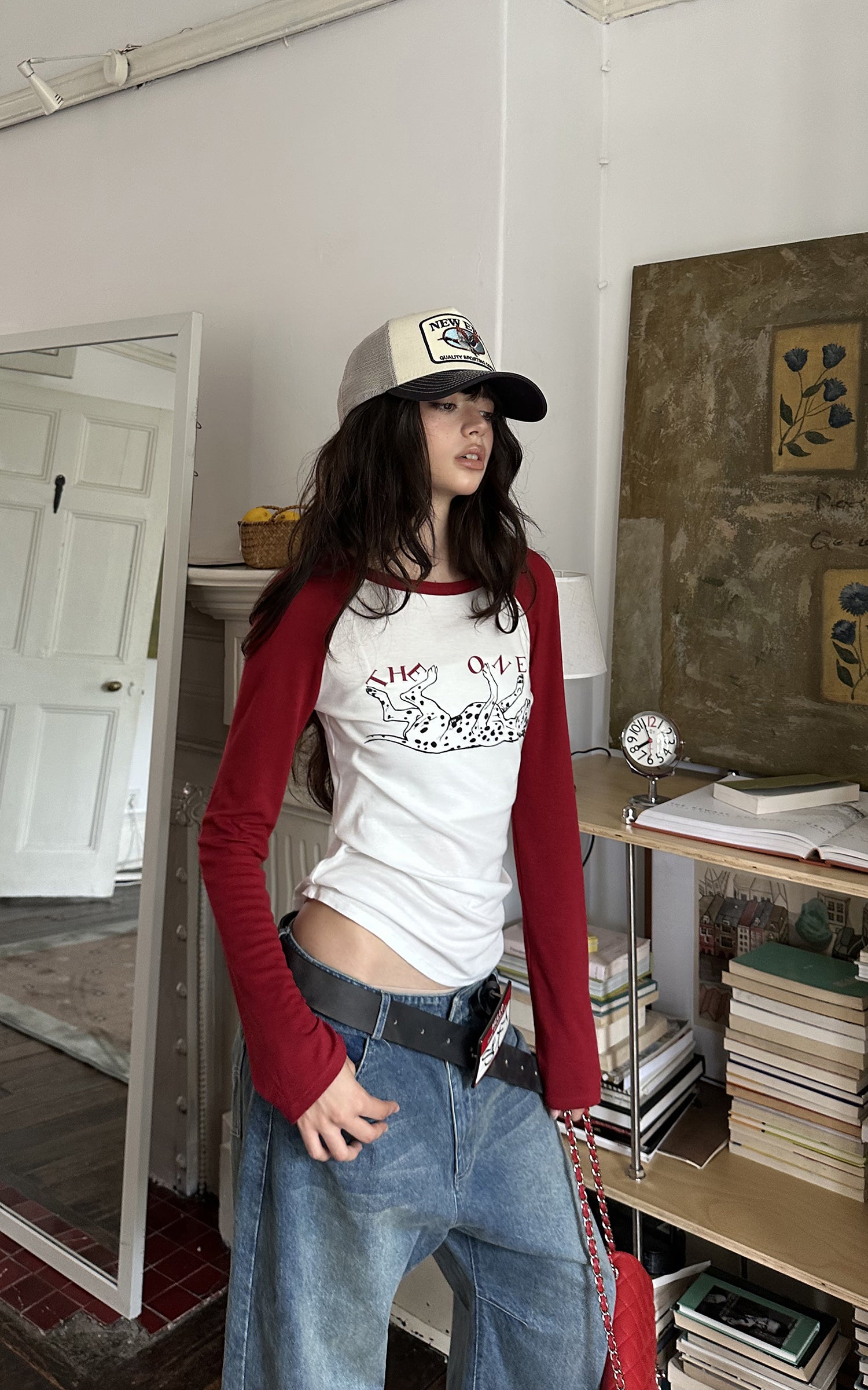 WARDEN EDGE Haut à manches longues raglan avec motif dalmatien