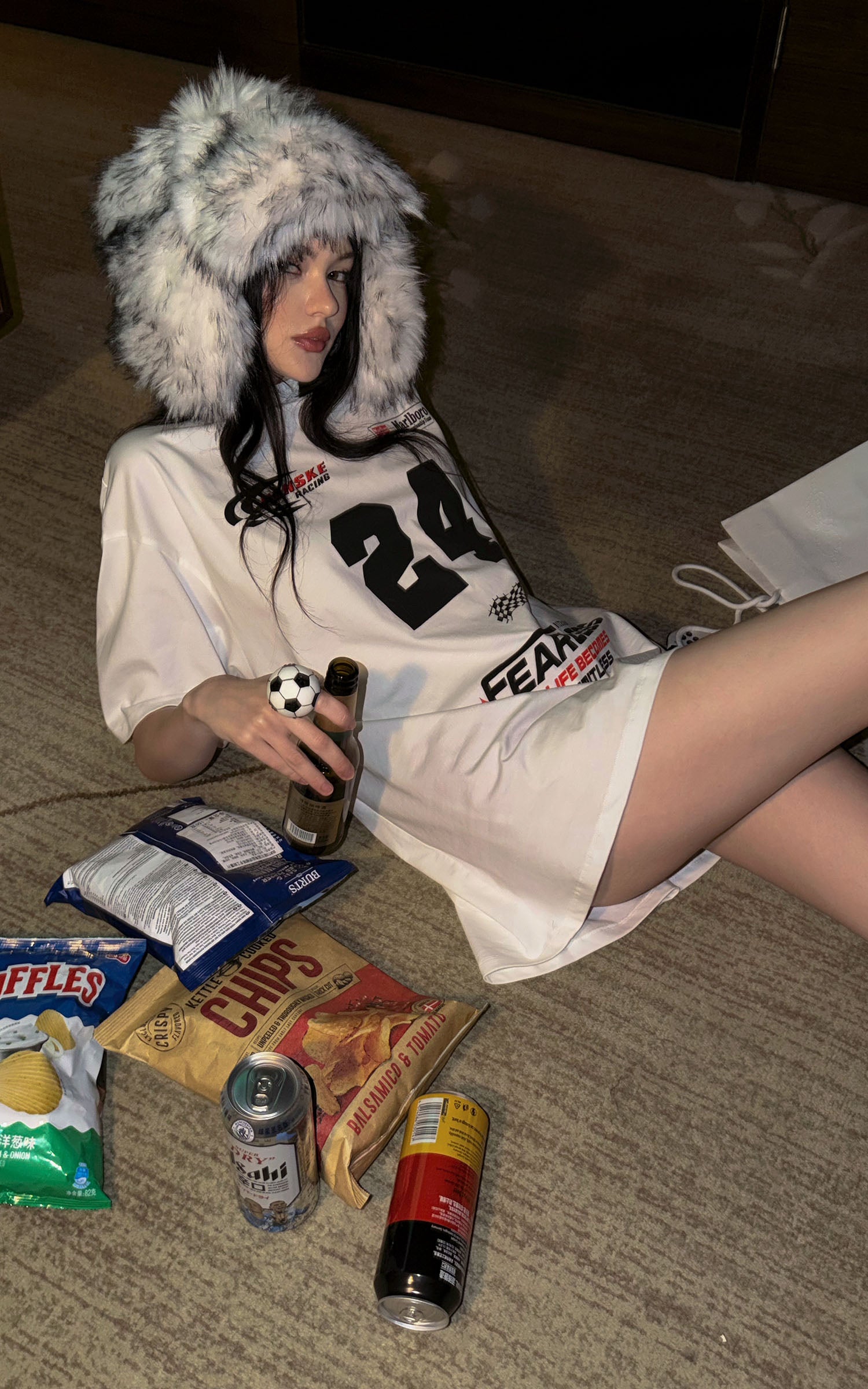 0122stepll Oversized Racing Graphic T-Shirt