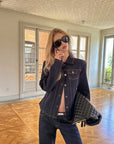0122stepll Veste en jean sculptée & Ensemble jean droit taille basse