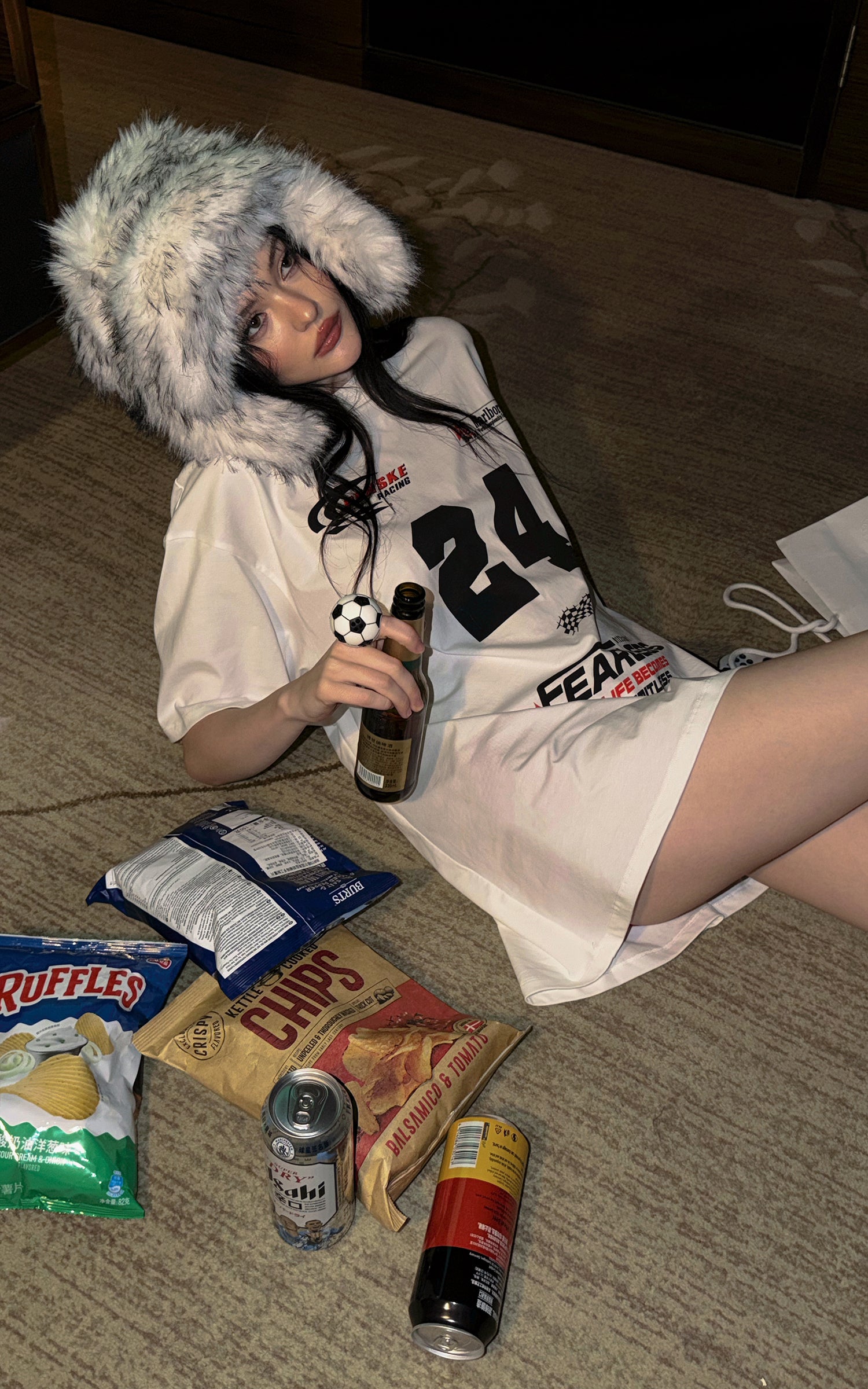 0122stepll Oversized Racing Graphic T-Shirt