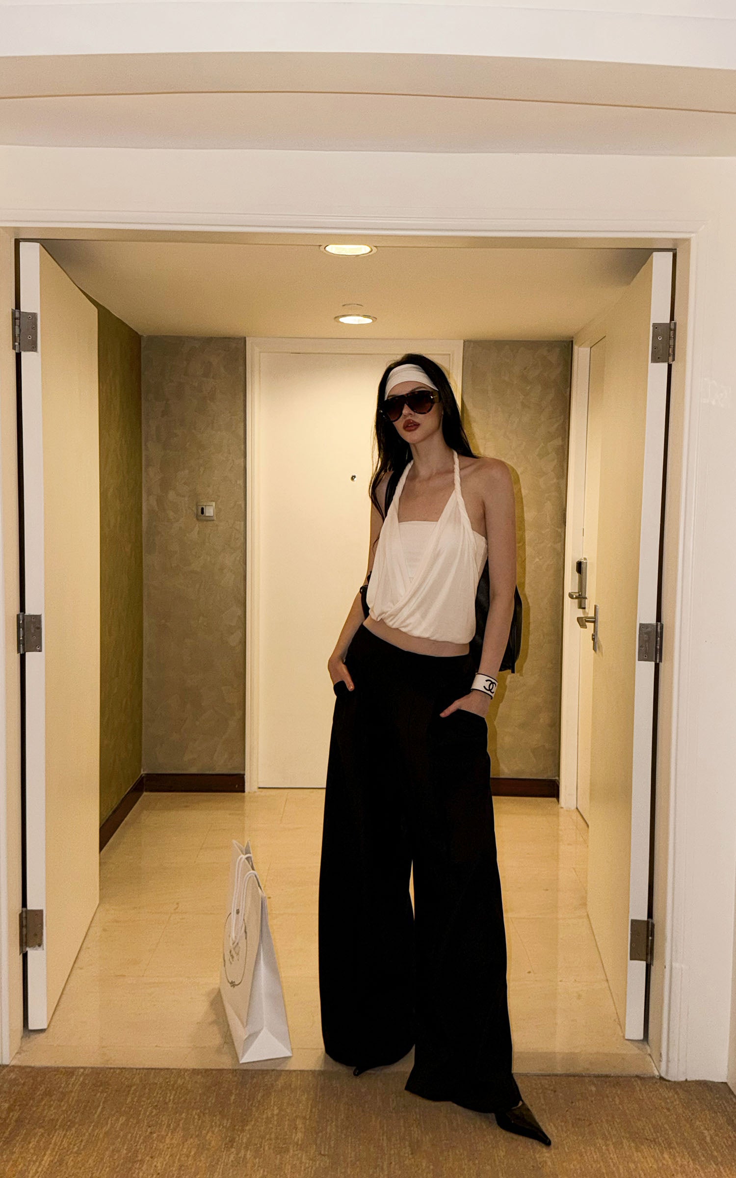 0122stepll Draped Halter Tube Top